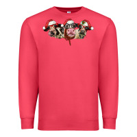 Cardinal christmas holstein cows Premium Sweatshirt - LillyAllenDesigns