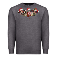 Charcoal Heather christmas holstein cows Premium Sweatshirt - LillyAllenDesigns
