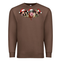Chestnut christmas holstein cows Premium Sweatshirt - LillyAllenDesigns