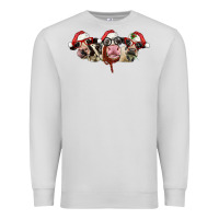 Dove Grey christmas holstein cows Premium Sweatshirt - LillyAllenDesigns