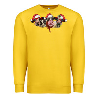 Lemon christmas holstein cows Premium Sweatshirt - LillyAllenDesigns