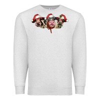 Oatmeal Heather christmas holstein cows Premium Sweatshirt - LillyAllenDesigns