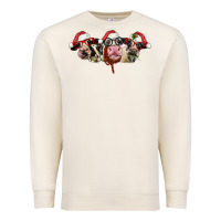 Sandshell christmas holstein cows Premium Sweatshirt - LillyAllenDesigns