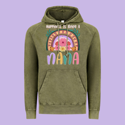 Happiness Is Being A Nana Vintage Hoodie Designed By Jahusdesignshop