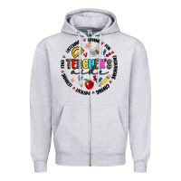 Heather Grey teachers aide Zipper Hoodie - MaliasSmallBusiness