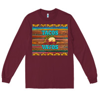 Burgundy tacos before vatos Long Sleeve Tee - BarkalooDesign