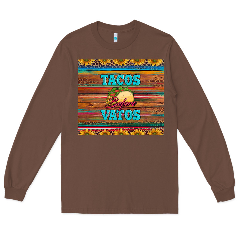 Tacos Before Vatos Long Sleeve Tee by BarkalooDesign | Teevron