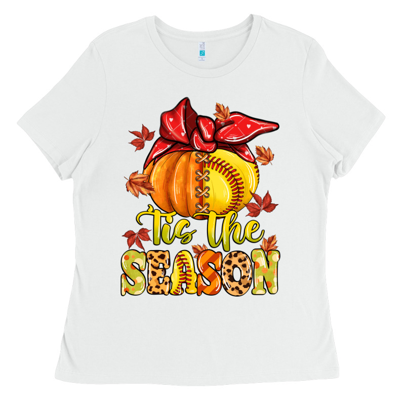 Tis The Season Fall Softball Ladies Tee by MaliasSmallBusiness | Teevron