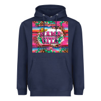 Navy mama cita cactus serape Heavyweight Hoodie - LillyAllenDesigns