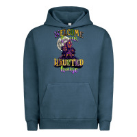 Pigment Midnight Navy welcome to our haunted house Urban Hoodie - CowGirlArtShop