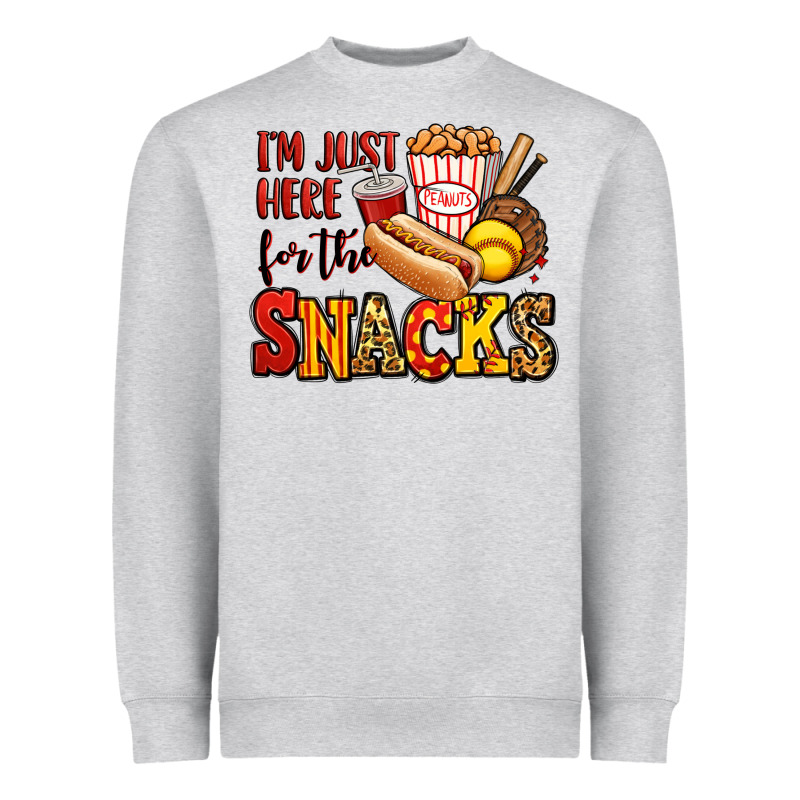 I'm Just Here For The Snacks Softball Heavyweight Sweatshirt by Jasminsmagicworld | Teevron