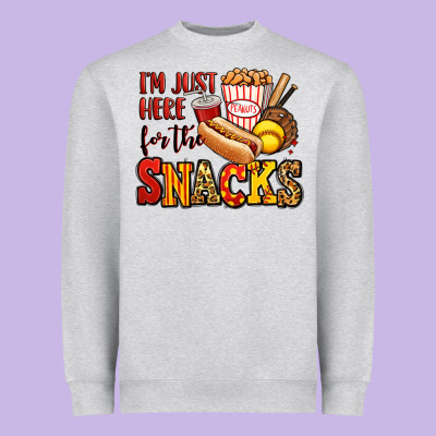 I'm Just Here For The Snacks Softball Heavyweight Sweatshirt Designed By Jasminsmagicworld