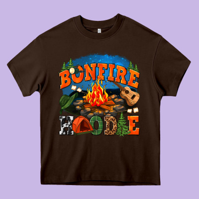 Bonfire Hoodie Heavy Core Tee Designed By Texasbilliewilder