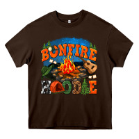 Chocolate Brown bonfire hoodie Heavy Core Tee - texasbilliewilder