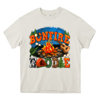 Cream bonfire hoodie Heavy Core Tee - texasbilliewilder