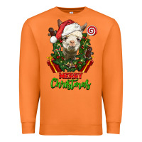 Carrot merry christmas alpaca face Premium Sweatshirt - LillyAllenDesigns