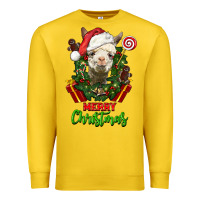 Lemon merry christmas alpaca face Premium Sweatshirt - LillyAllenDesigns