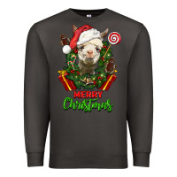 Smoke merry christmas alpaca face Premium Sweatshirt - LillyAllenDesigns
