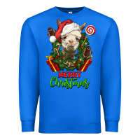 True Royal merry christmas alpaca face Premium Sweatshirt - LillyAllenDesigns