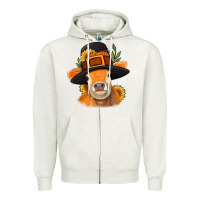 Thanksgiving Cow Zipper Hoodie | Teevron