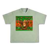 Oil Green st patricks day long haired cow Urban Heavy Tee - Jasminsmagicworld