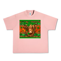 St Patricks Day Long Haired Cow Urban Heavy Tee | Teevron