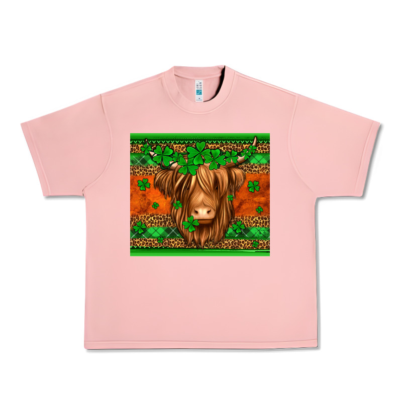 St Patricks Day Long Haired Cow Urban Heavy Tee by Jasminsmagicworld | Teevron