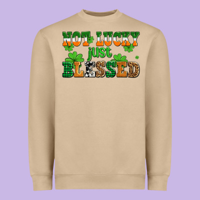 Not Lucky Just Blessed Heavyweight Sweatshirt Designed By Adodesignshop
