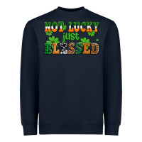 Navy not lucky just blessed Heavyweight Sweatshirt - AdoDesignShop