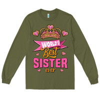 Army Green world's best sister ever Long Sleeve Tee - Jasminsmagicworld