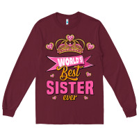 Burgundy world's best sister ever Long Sleeve Tee - Jasminsmagicworld