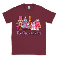 Burgundy tis the season pink christmas Classic Tee - AdoDesignShop