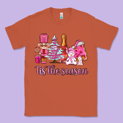 Tis The Season Pink Christmas Classic Tee Designed By Adodesignshop