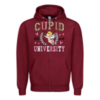 Burgundy cupid university Zipper Hoodie - MaliasSmallBusiness