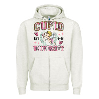 Oatmeal Heather cupid university Zipper Hoodie - MaliasSmallBusiness