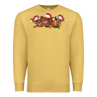 Antique Gold christmas red angus cows Premium Sweatshirt - LillyAllenDesigns