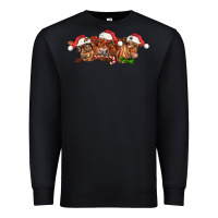 Black christmas red angus cows Premium Sweatshirt - LillyAllenDesigns