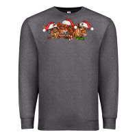 Charcoal Heather christmas red angus cows Premium Sweatshirt - LillyAllenDesigns