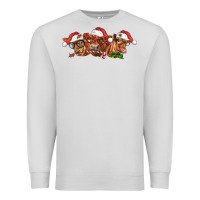 Dove Grey christmas red angus cows Premium Sweatshirt - LillyAllenDesigns