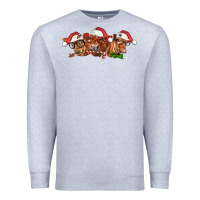 Heather Grey christmas red angus cows Premium Sweatshirt - LillyAllenDesigns