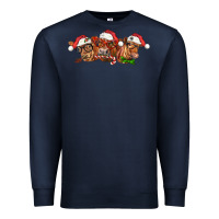 Navy christmas red angus cows Premium Sweatshirt - LillyAllenDesigns