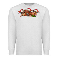 Oatmeal Heather christmas red angus cows Premium Sweatshirt - LillyAllenDesigns