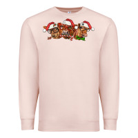 Pale Pink christmas red angus cows Premium Sweatshirt - LillyAllenDesigns