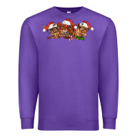 Purple christmas red angus cows Premium Sweatshirt - LillyAllenDesigns