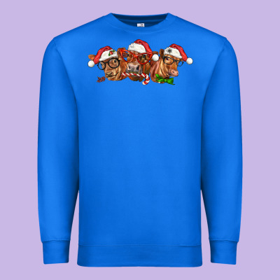 Christmas Red Angus Cows Premium Sweatshirt Designed By Lillyallendesigns