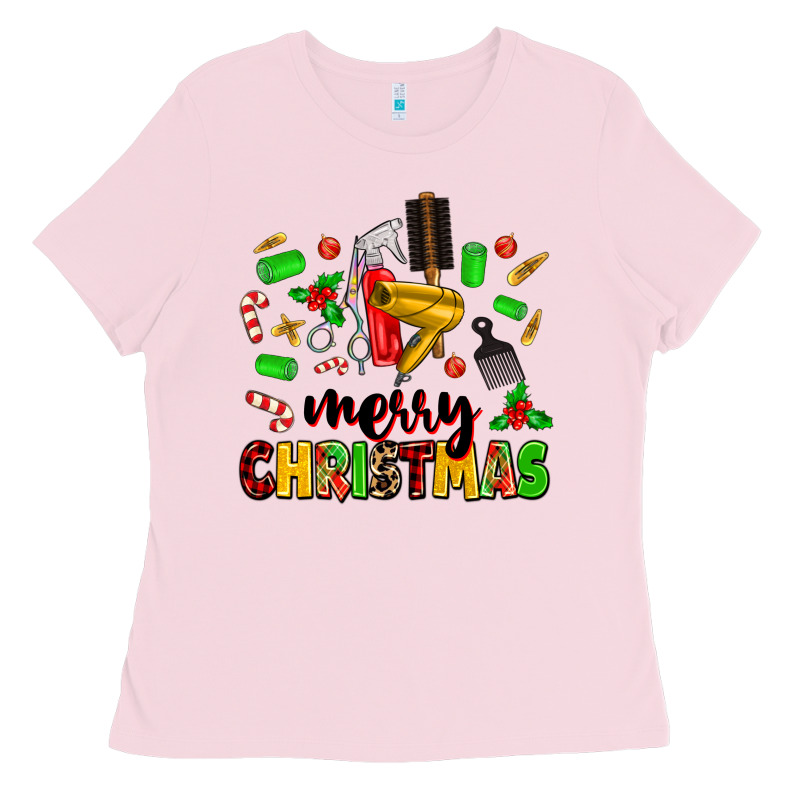 Merry Christmas Hair Ladies Tee by MaliasSmallBusiness | Teevron