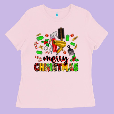 Ladies Tee merry christmas hair
