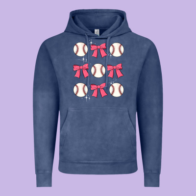 Baseball Coquette Bow Vintage Hoodie Designed By Jahusdesignshop