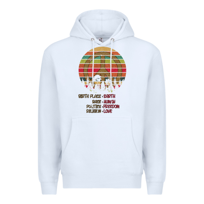 Birthplace Earth Race Human Peace Sign Hippie Premium Hoodie by Bettercallsaul | Teevron