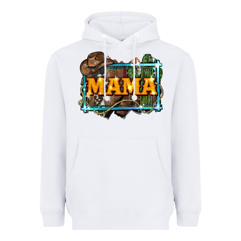 Mama Cowboy Western Font Cactuslove Mom Heavyweight Hoodie by LillyAllenDesigns | Teevron